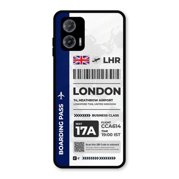 International Boarding Pass London Metal Back Case for Moto G73