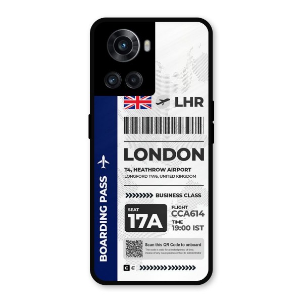 International Boarding Pass London Glass Back Case for OnePlus 10R