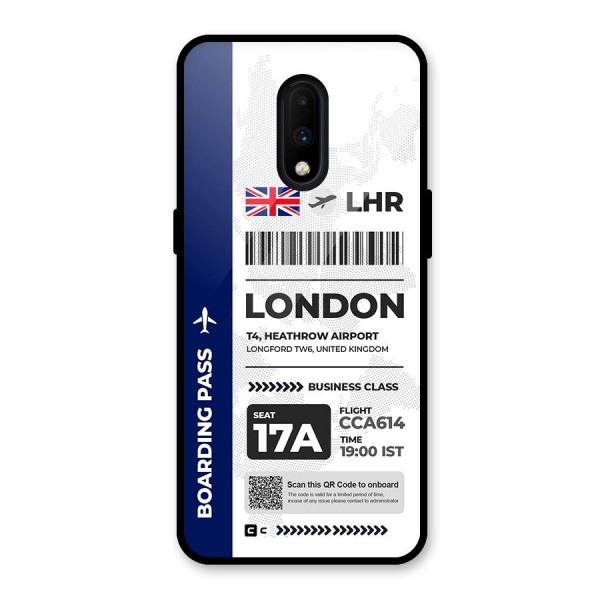 International Boarding Pass London Glass Back Case for OnePlus 7