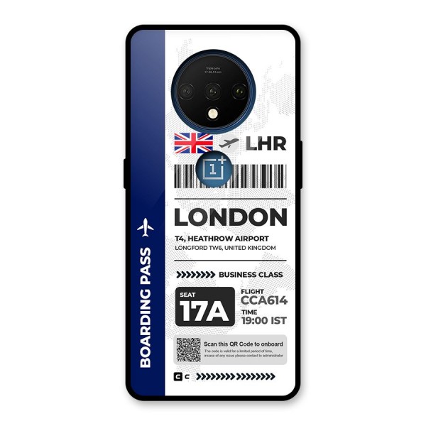 International Boarding Pass London Glass Back Case for OnePlus 7T