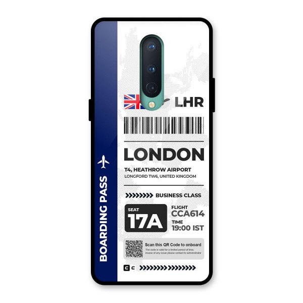 International Boarding Pass London Glass Back Case for OnePlus 8