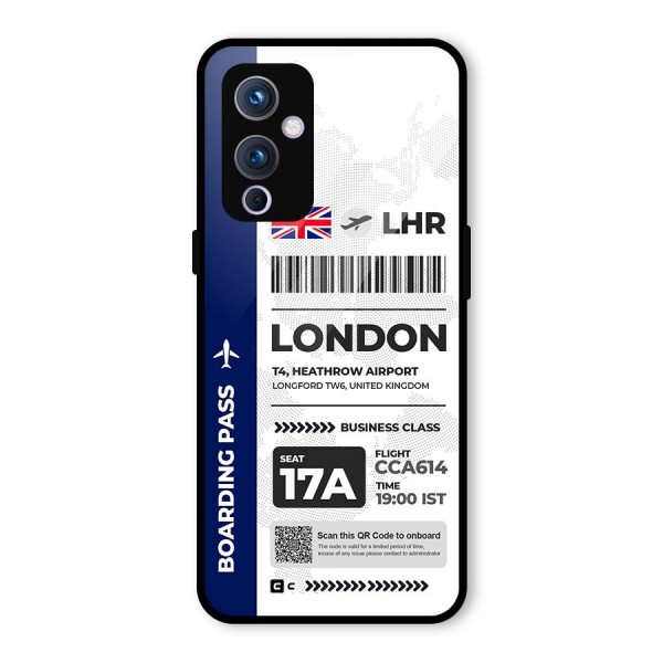 International Boarding Pass London Glass Back Case for OnePlus 9