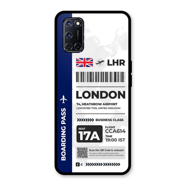 International Boarding Pass London Glass Back Case for Oppo A52