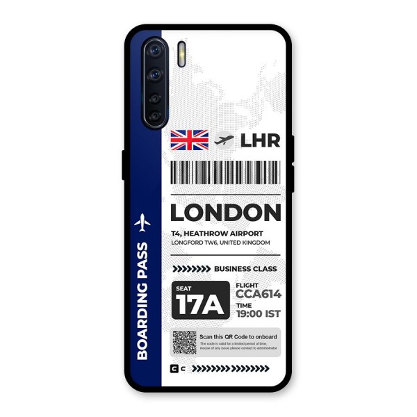 International Boarding Pass London Glass Back Case for Oppo F15