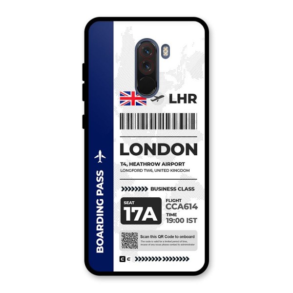 International Boarding Pass London Glass Back Case for Poco F1