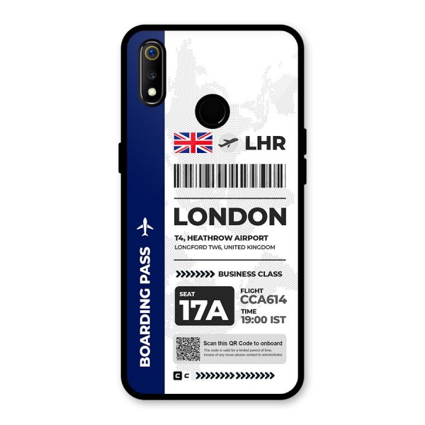 International Boarding Pass London Glass Back Case for Realme 3