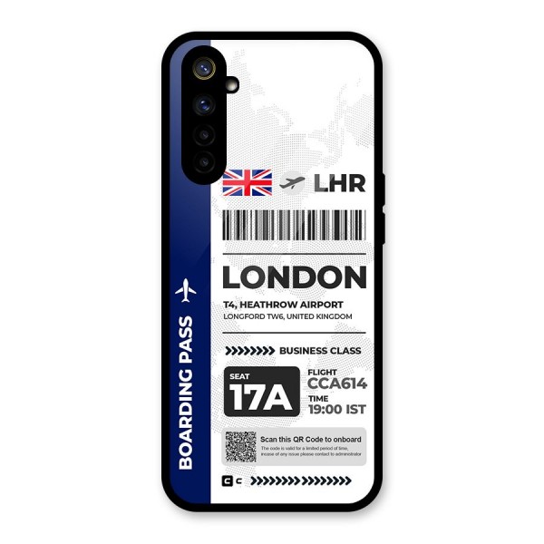 International Boarding Pass London Glass Back Case for Realme 6