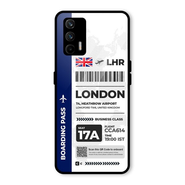International Boarding Pass London Glass Back Case for Realme X7 Max