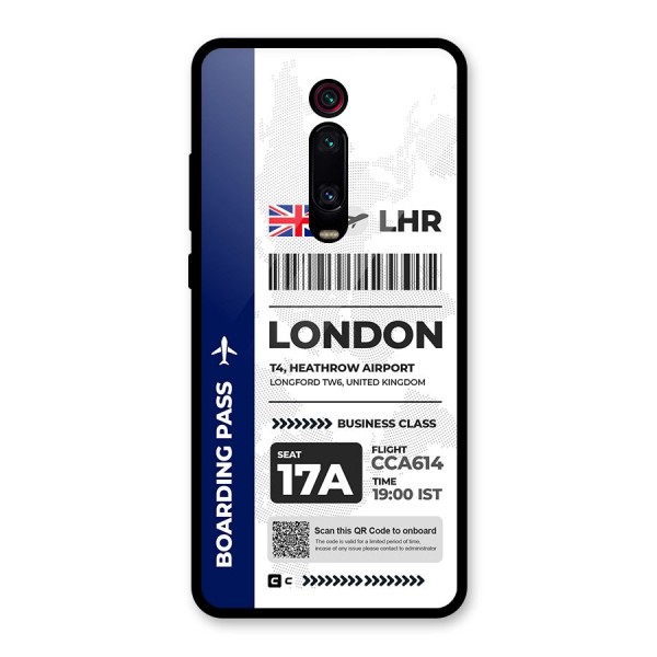 International Boarding Pass London Glass Back Case for Redmi K20