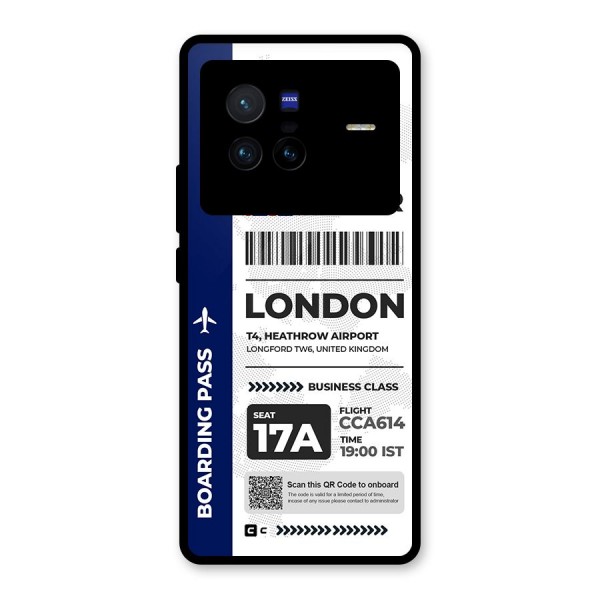 International Boarding Pass London Glass Back Case for Vivo X80