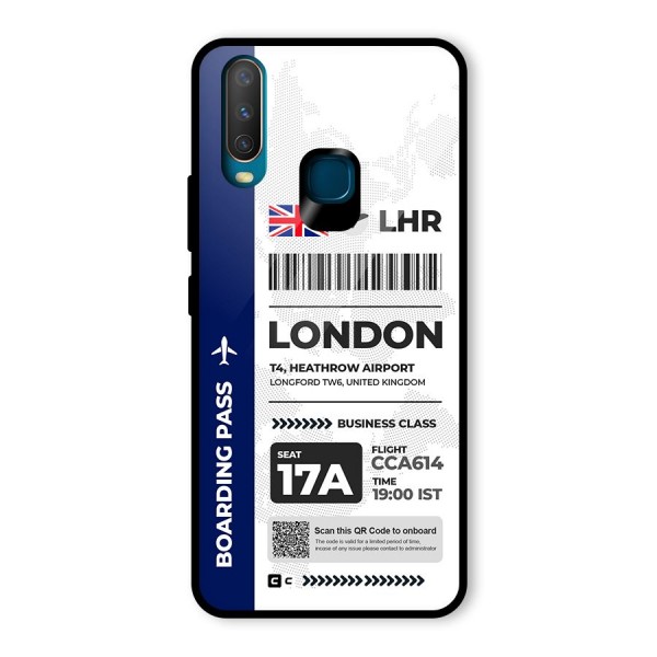 International Boarding Pass London Glass Back Case for Vivo Y15