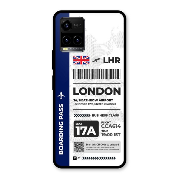 International Boarding Pass London Glass Back Case for Vivo Y21A