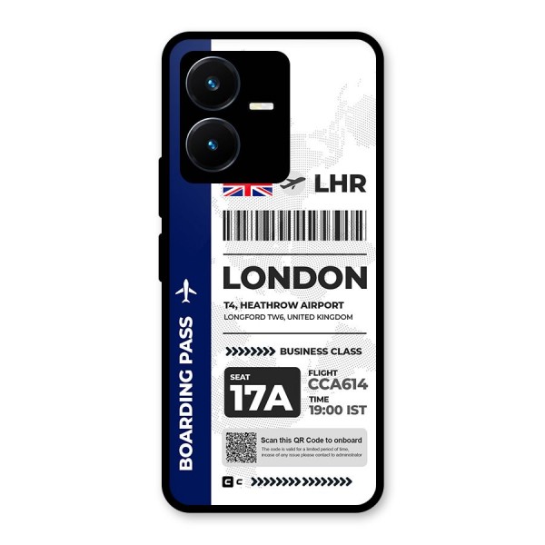 International Boarding Pass London Glass Back Case for Vivo Y22