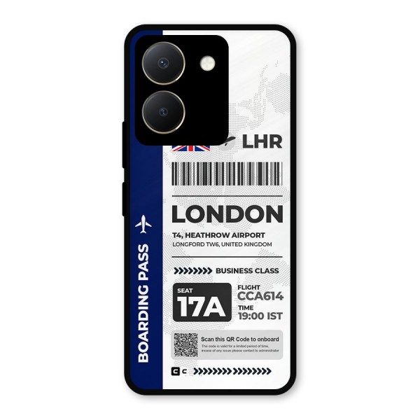 International Boarding Pass London Metal Back Case for Vivo Y36