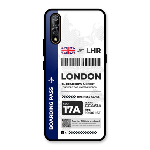 International Boarding Pass London Glass Back Case for Vivo Z1x