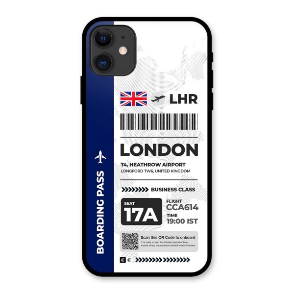 International Boarding Pass London Metal Back Case for iPhone 11