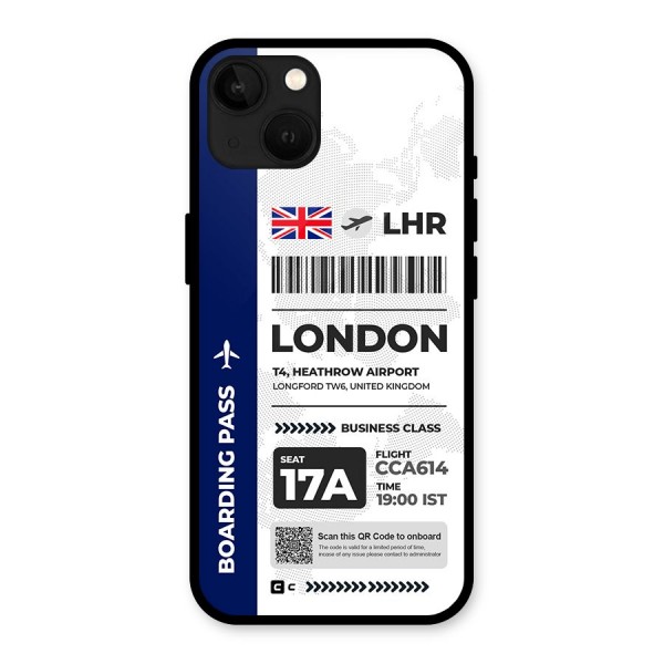 International Boarding Pass London Glass Back Case for iPhone 13