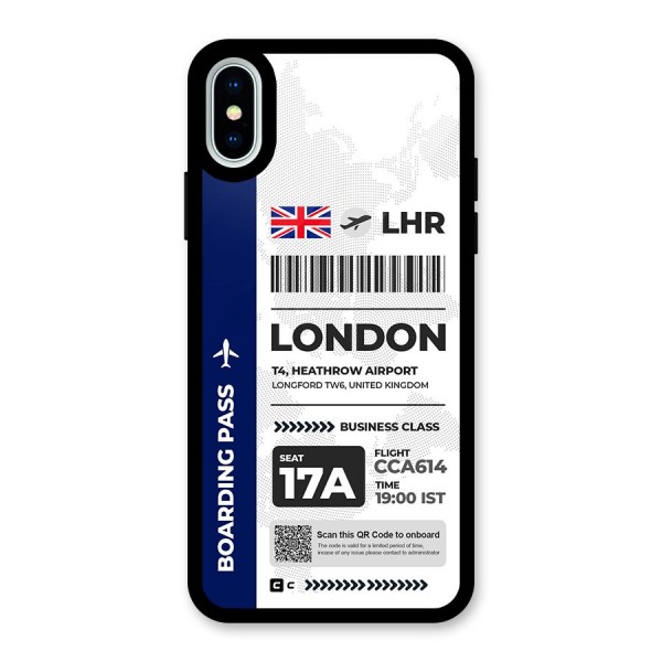 International Boarding Pass London Glass Back Case for iPhone X