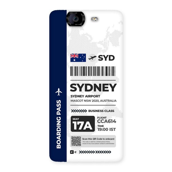 International Boarding Pass Sydney Back Case for Canvas Knight A350