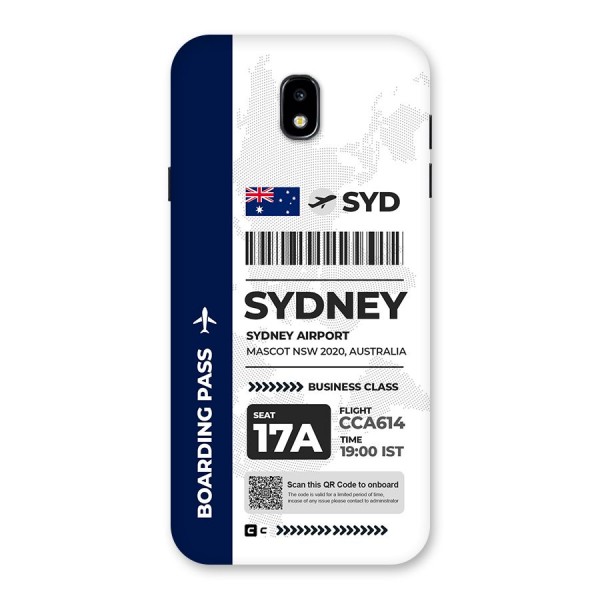 International Boarding Pass Sydney Back Case for Galaxy J7 Pro