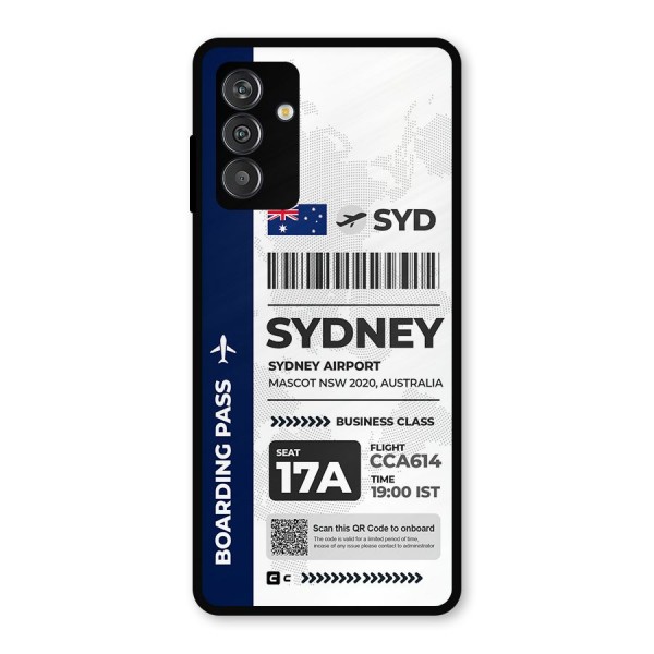 International Boarding Pass Sydney Metal Back Case for Galaxy M13