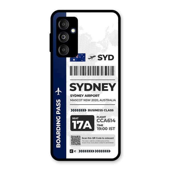 International Boarding Pass Sydney Metal Back Case for Galaxy M14 5G