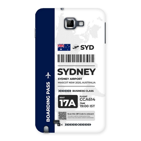 International Boarding Pass Sydney Back Case for Galaxy Note