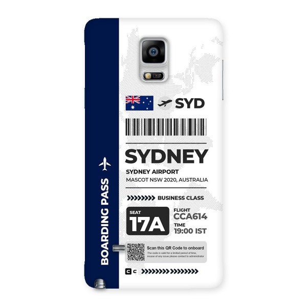 International Boarding Pass Sydney Back Case for Galaxy Note 4