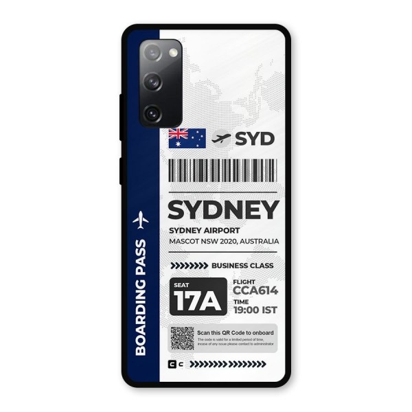 International Boarding Pass Sydney Metal Back Case for Galaxy S20 FE