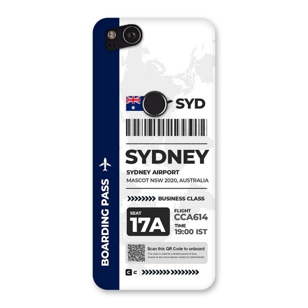 International Boarding Pass Sydney Back Case for Google Pixel 2