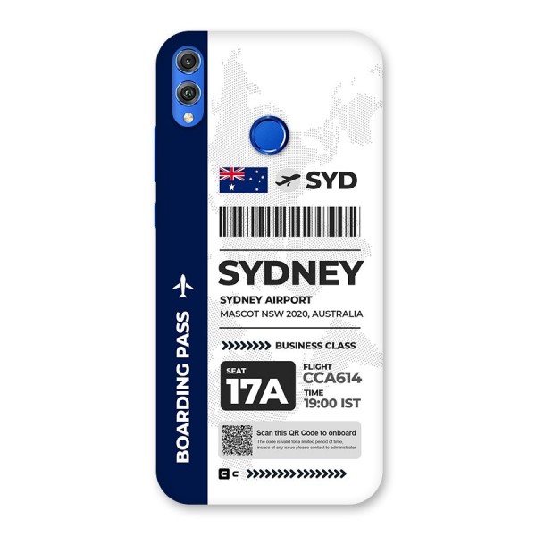 International Boarding Pass Sydney Back Case for Honor 8X