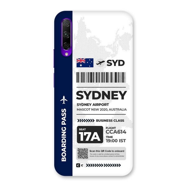 International Boarding Pass Sydney Back Case for Honor 9X Pro