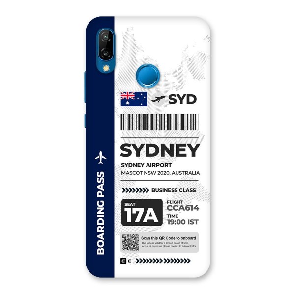 International Boarding Pass Sydney Back Case for Huawei P20 Lite