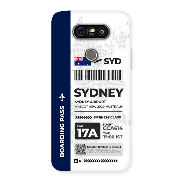 International Boarding Pass Sydney Back Case for LG G5