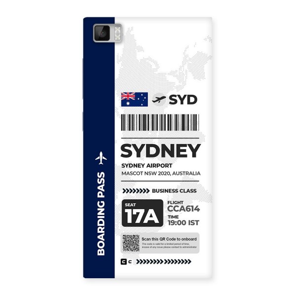 International Boarding Pass Sydney Back Case for Mi3