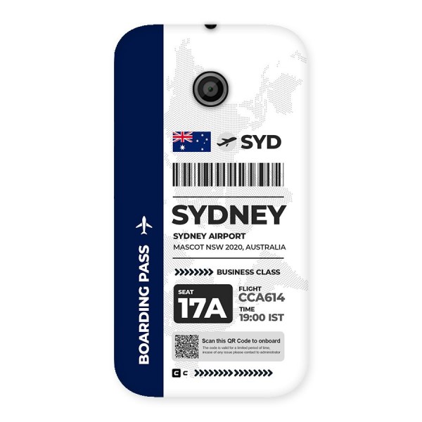 International Boarding Pass Sydney Back Case for Moto E