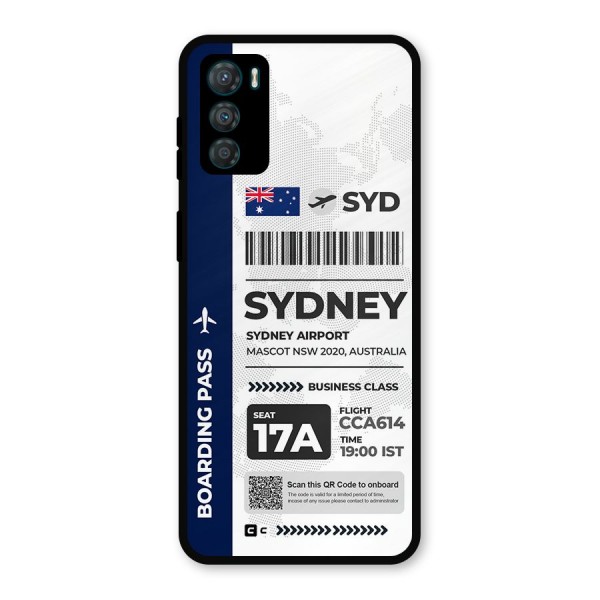 International Boarding Pass Sydney Metal Back Case for Moto G42