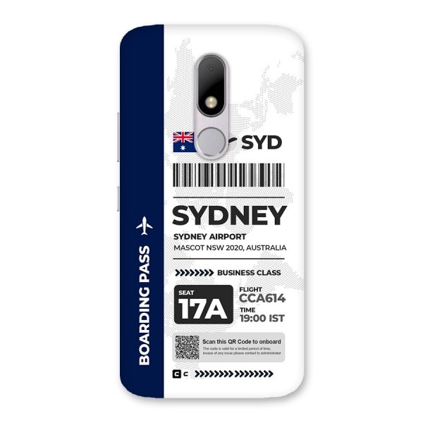 International Boarding Pass Sydney Back Case for Moto M