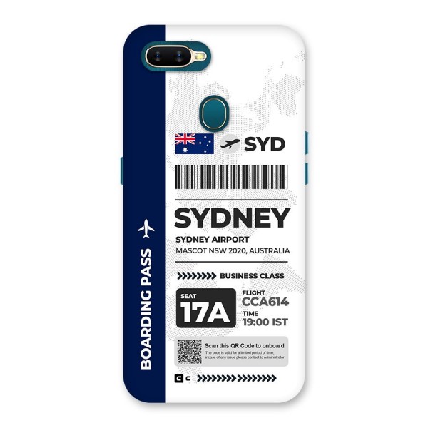 International Boarding Pass Sydney Back Case for Oppo A11k