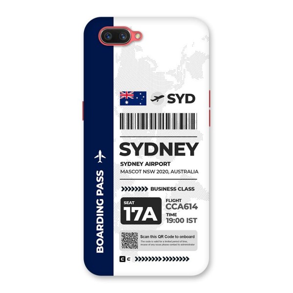 International Boarding Pass Sydney Back Case for Oppo A3s