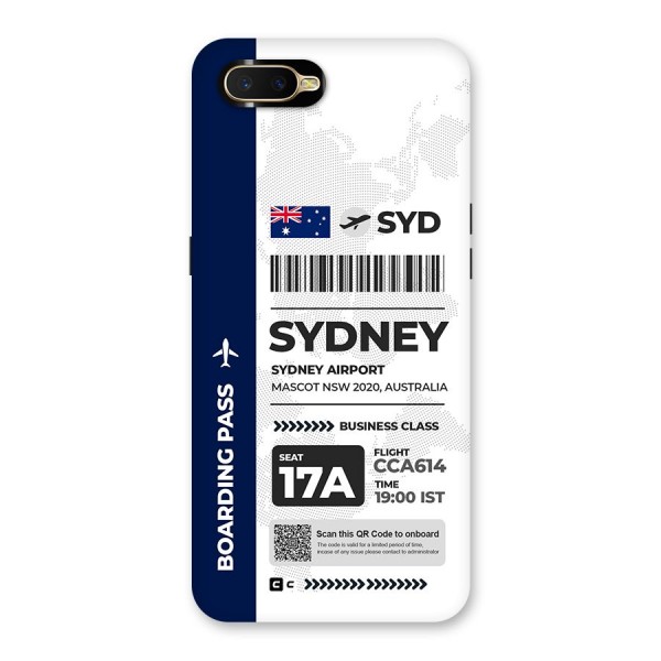 International Boarding Pass Sydney Back Case for Oppo K1