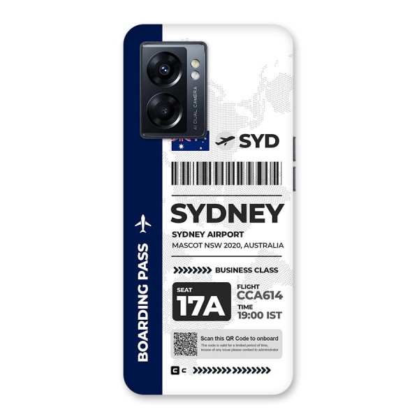 International Boarding Pass Sydney Back Case for Oppo K10 5G