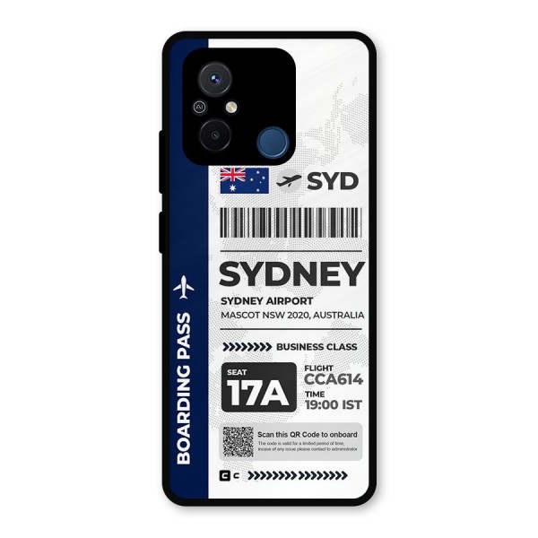 International Boarding Pass Sydney Metal Back Case for Poco C55