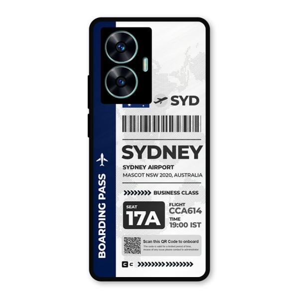 International Boarding Pass Sydney Metal Back Case for Realme C55