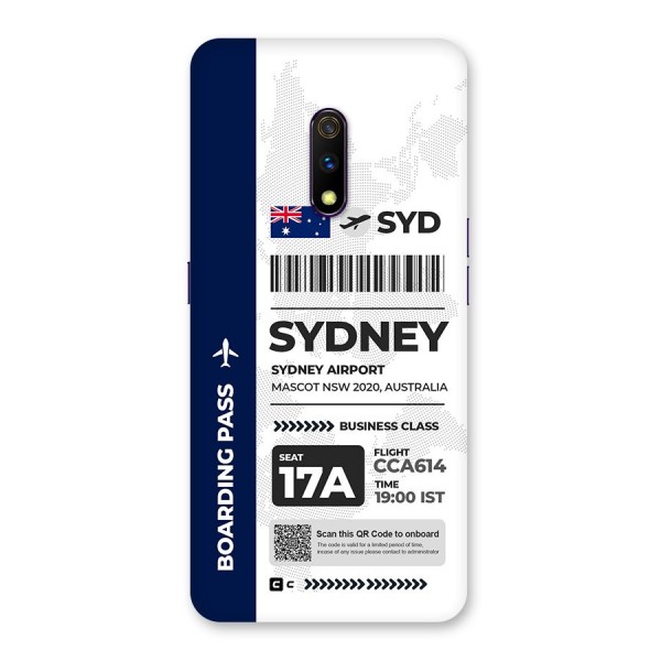 International Boarding Pass Sydney Back Case for Realme X