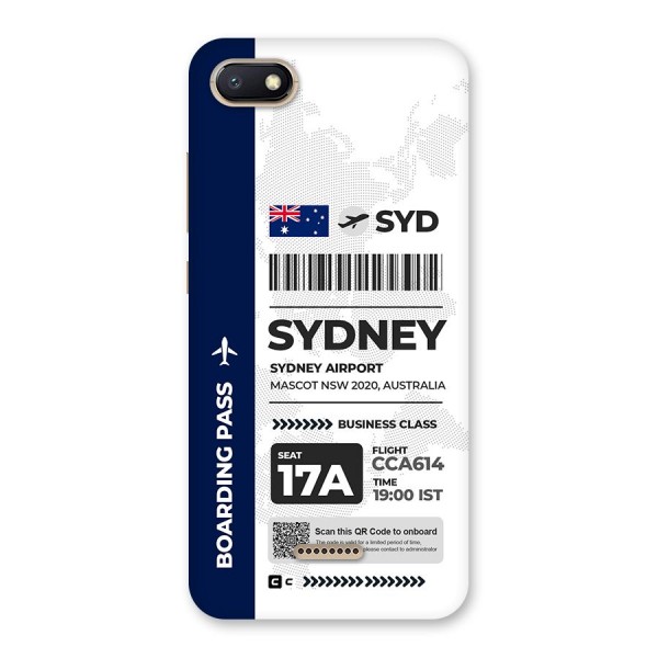 International Boarding Pass Sydney Back Case for Redmi 6A