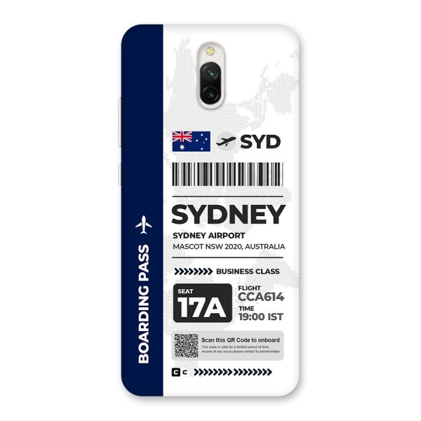 International Boarding Pass Sydney Back Case for Redmi 8A Dual