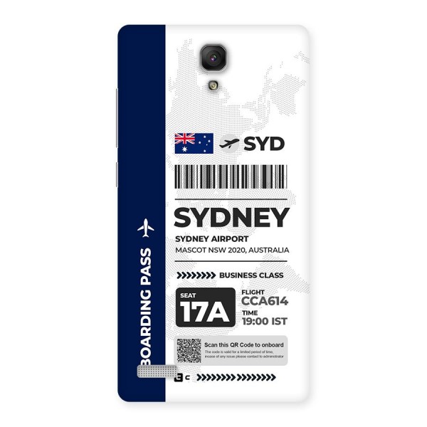 International Boarding Pass Sydney Back Case for Redmi Note