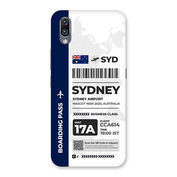 International Boarding Pass Sydney Back Case for Vivo NEX