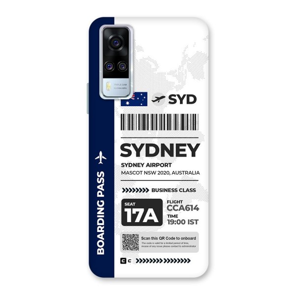 International Boarding Pass Sydney Back Case for Vivo Y51